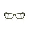 Prada 0pr B09v Translucent Olive Green Acetate Rectangular Eyeglasses