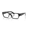 Prada 57mm Rectangular Optical Glasses In Black