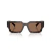 Prada 0pr B17s Bold Rectangular Tortoiseshell Acetate Sunglasses In Brown
