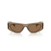 Prada Symbole Rectangular-frame Sunglasses In Brown