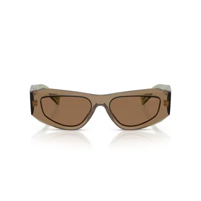 PRADA 0PR B19S TRANSLUCENT BROWN ACETATE SUNGLASSES
