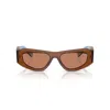 Prada 0pr B19s Translucent Brown Angular Sunglasses In Brown