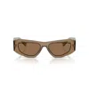 Prada Symbole Rectangular-frame Sunglasses In Neutral