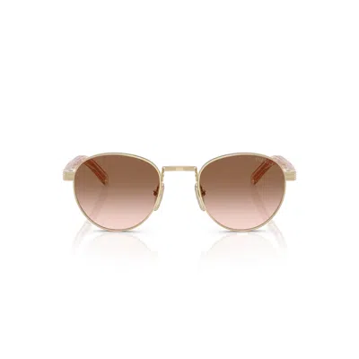Prada 0pr B52s Round Gradient Brown Lens Sunglasses