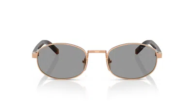 Prada 0pr B53s Round Grey Lenses In Gold