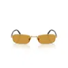 Prada 0pr B54s Amber-tinted Rectangular Sunglasses In Brown
