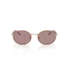 Prada Womens Brown Pr B56s Round-frame Metal Sunglasses In Gold