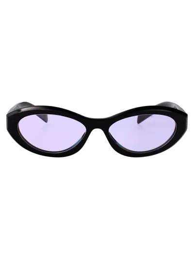 Prada 0pr Black Acetate Cat-eye Sunglasses In Multi