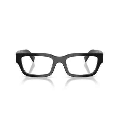 PRADA 0PR C02V RECTANGULAR BLACK ACETATE SUNGLASSES