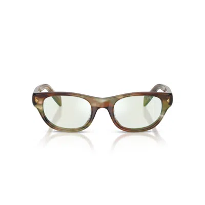 Prada 0pr C08s Rectangular Acetate Sunglasses In Brown
