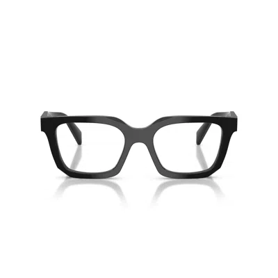 PRADA 0PR C08V RECTANGULAR BLACK ACETATE EYEGLASSES