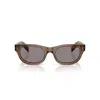 Prada 0pr C09s Translucent Brown Acetate Rectangular Sunglasses In Brown