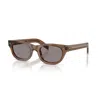 Prada 0pr C09s Translucent Brown Acetate Rectangular Sunglasses In Brown