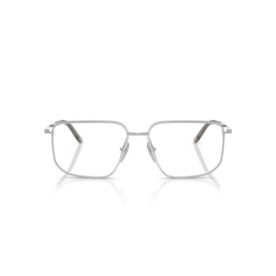 Prada 0pr C52v Rectangular Silver Metal Frame Eyeglasses In Gold