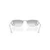 Prada Rimless Rectangular Sunglasses With Polished Metal Frames In Silver