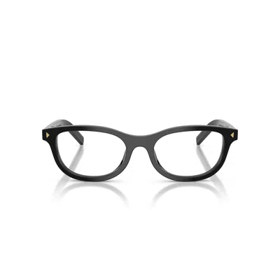 Prada 0pr D01vu Rectangular Black Acetate Eyeglasses In White