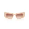Prada 0pr D03sd Bold Rectangular Acetate Sunglasses In Neutral
