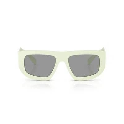 Prada 0pr D04su Matte Acetate Rectangular Sunglasses In Green