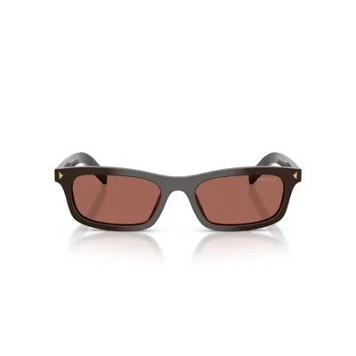 Prada 0pr D05s Rectangular Acetate Sunglasses In Brown