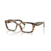 Prada 53mm Rectangle Optical Glasses In Purple