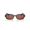 Prada 0pr D06s Rectangular Acetate Sunglasses In Brown
