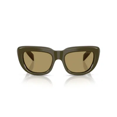 Prada 0pr D07s Oversized Rectangular Acetate Sunglasses In Brown
