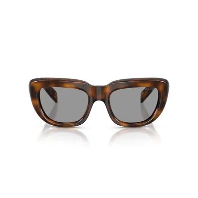 PRADA 0PR D07S OVERSIZED RECTANGULAR FRAME TORTOISESHELL SUNGLASSES