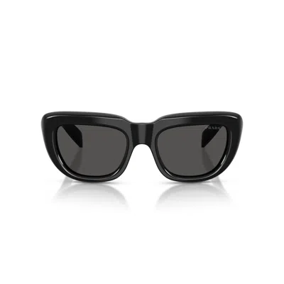 Prada 0pr D07s Rectangular Black Acetate Sunglasses