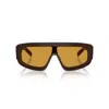 Prada 0pr D10s Rectangular Brown Acetate Sunglasses In Yellow