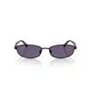 Prada 0pr D51s Black Rectangular Metal Frame Sunglasses In Pink
