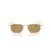 Prada 0pr D52s Rectangular Gold Metal Frame Sunglasses In Gold