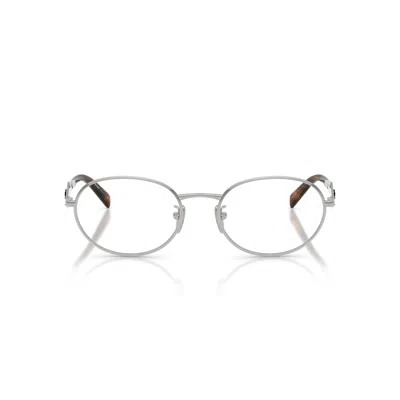 Prada 0pr D53vd Oval Silver Metal Frame Eyeglasses