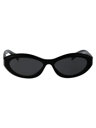 Prada 0pr Polished Black Acetate Sunglasses In Orange