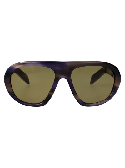 Prada 0pr Striped Acetate Sunglasses In Brown