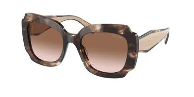 Pre-owned Prada 0pr16ys 01r0a6 Havana Brown Gridient Lens
