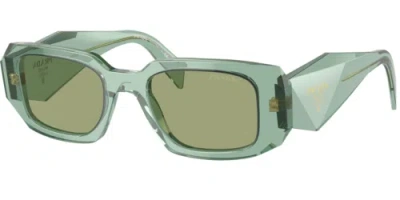 Pre-owned Prada 0pr17ws-4911r10e Rectangle Green