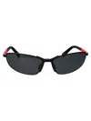 Prada Linea Rossa Matte Black Metal Sunglasses In Black