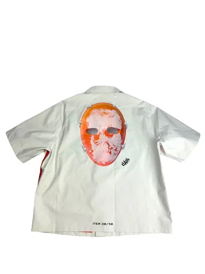 Pre-owned Prada 1 Of 50!  X Cassius Hirst Bowling Aloha Shirt In White