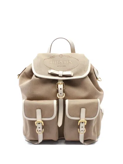 Pre-owned Prada 10's Logo-jacquard Backpack