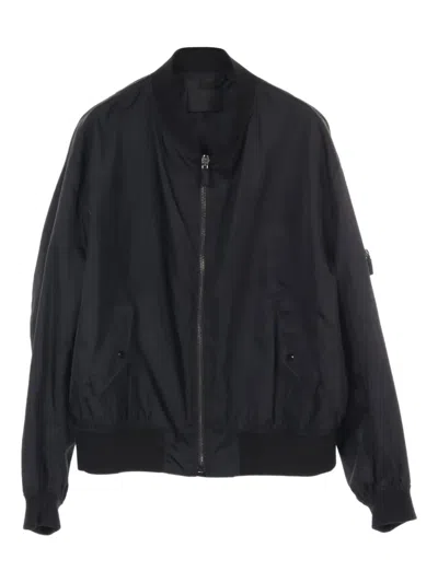 Pre-owned Prada 10's Re-nylon Bomber Jacket In Black