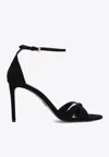 Prada Leather Sandals Open Toe Ankle Strap In Black