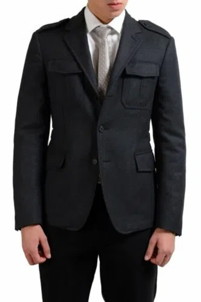 Pre-owned Prada 100% Wool Gray Three Button Men's Basic Jacket Sz 36 38 40 42
