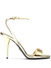 Prada 100mm Brushed-finish Sandals In Gold