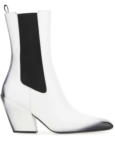 PRADA 100MM LEATHER CHELSEA BOOTS