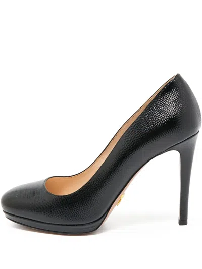 Pre-owned Prada 100mm Saffiano Leather Pumps