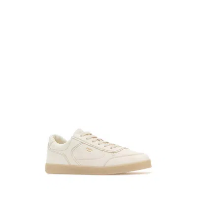 Prada Leather Low-top Sneakers Round Toe In White