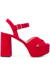 Prada 105mm Platform Sandals In 红色