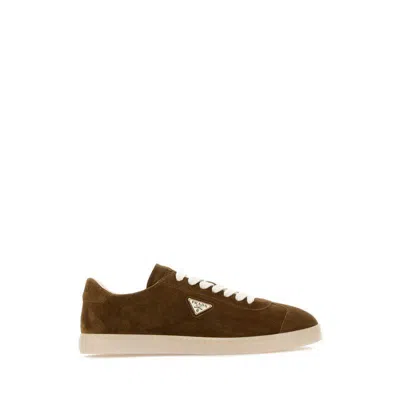 Prada Brown Suede Sneakers