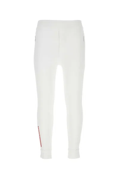Prada White Neoprene Pant In Neutral