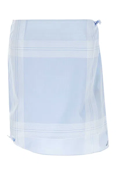 Prada Light Blue Cotton Skirt In Animal Print
